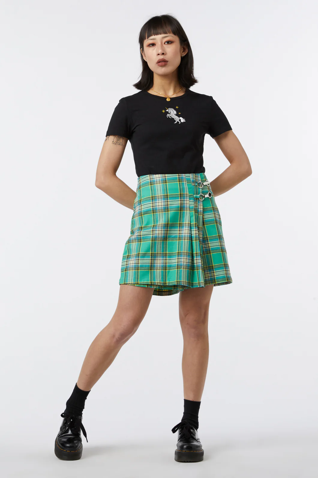 Spring Tartan Pleat Skort - Image 7