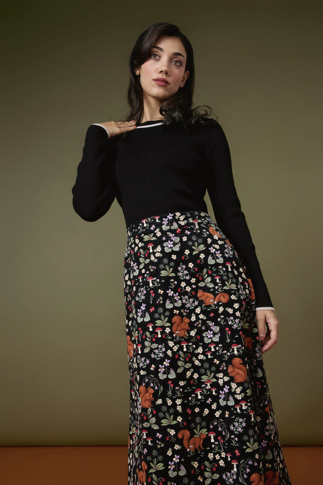 Squirrel Away Cord Midi Skirt - Image 6