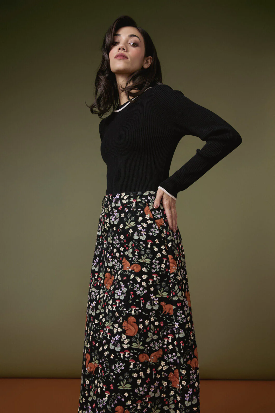 Squirrel Away Cord Midi Skirt - Image 7