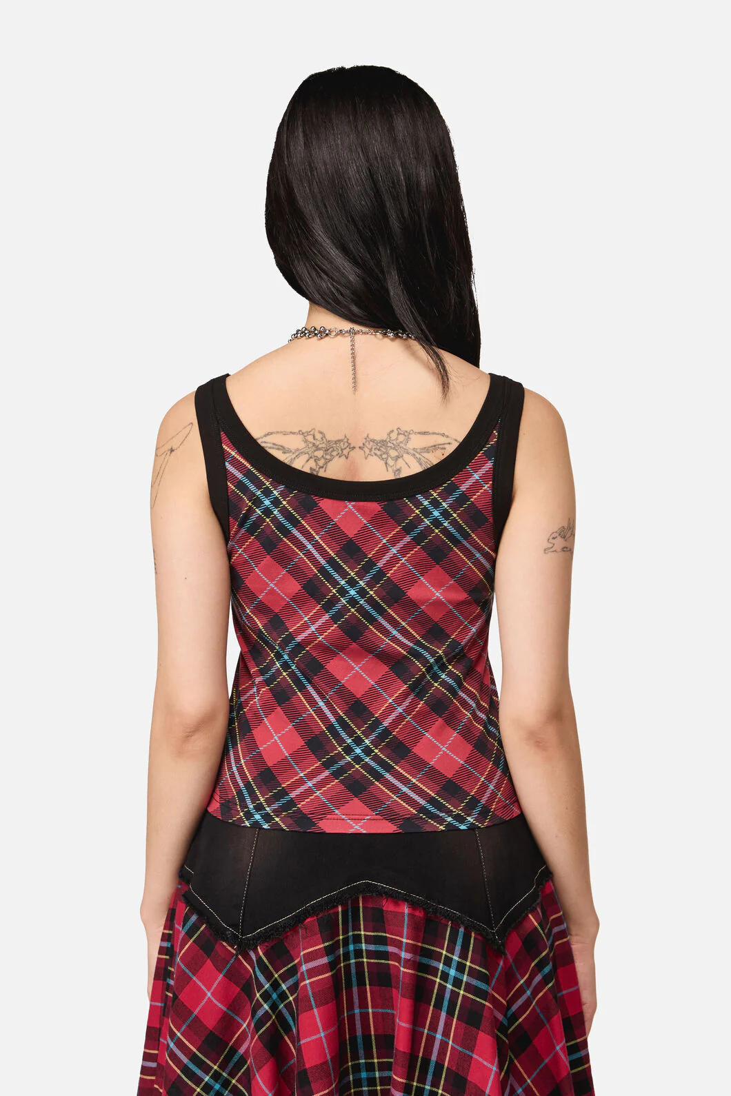 Stop It Grunge Tartan Tank Top - Image 4
