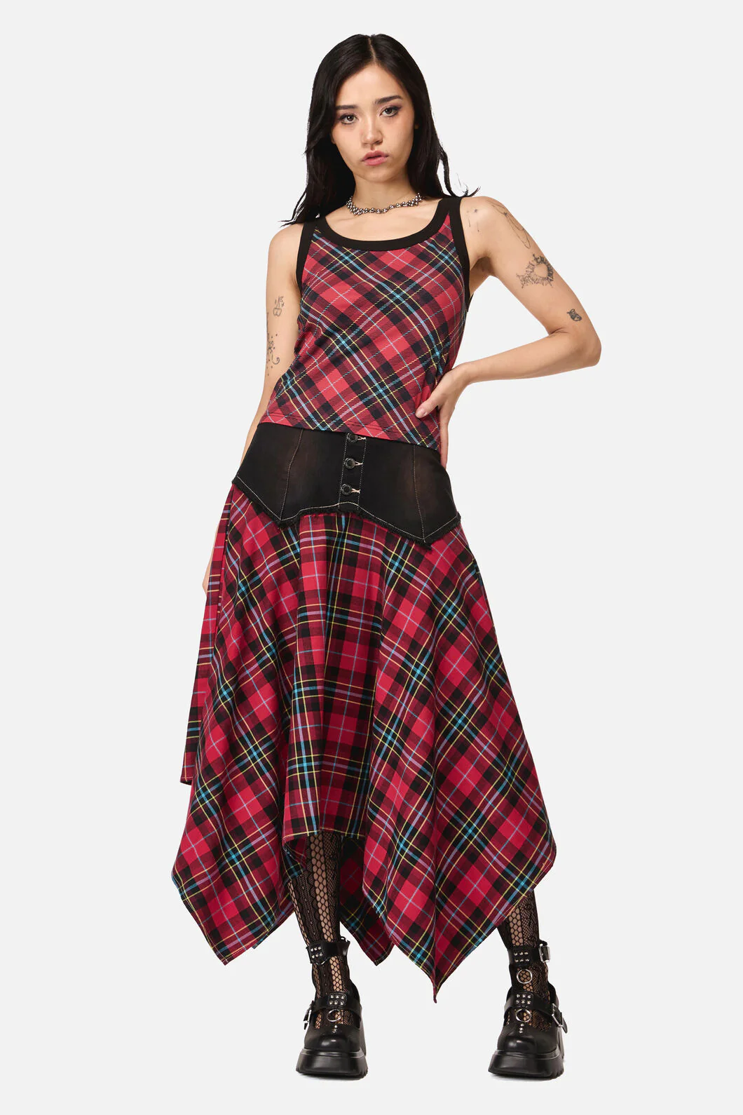 Stop It Grunge Tartan Tank Top - Image 5