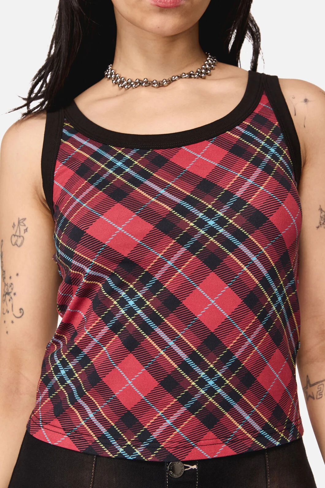 Stop It Grunge Tartan Tank Top - Image 6
