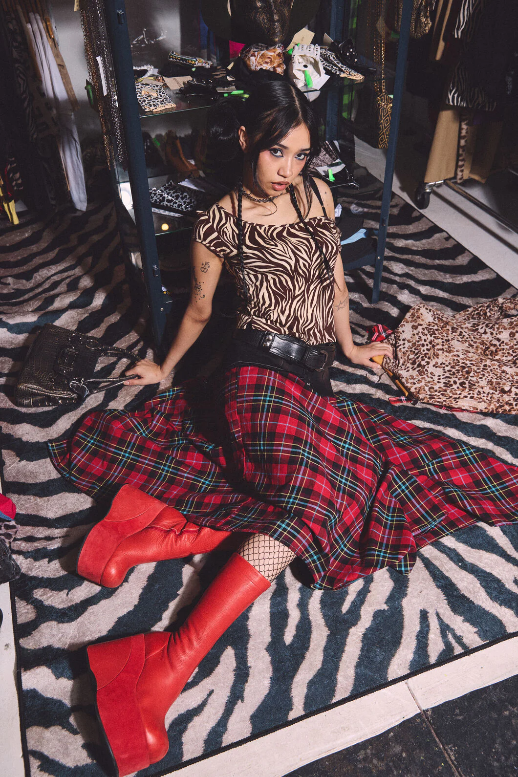 Stop It Tartan Long Skirt - Image 2