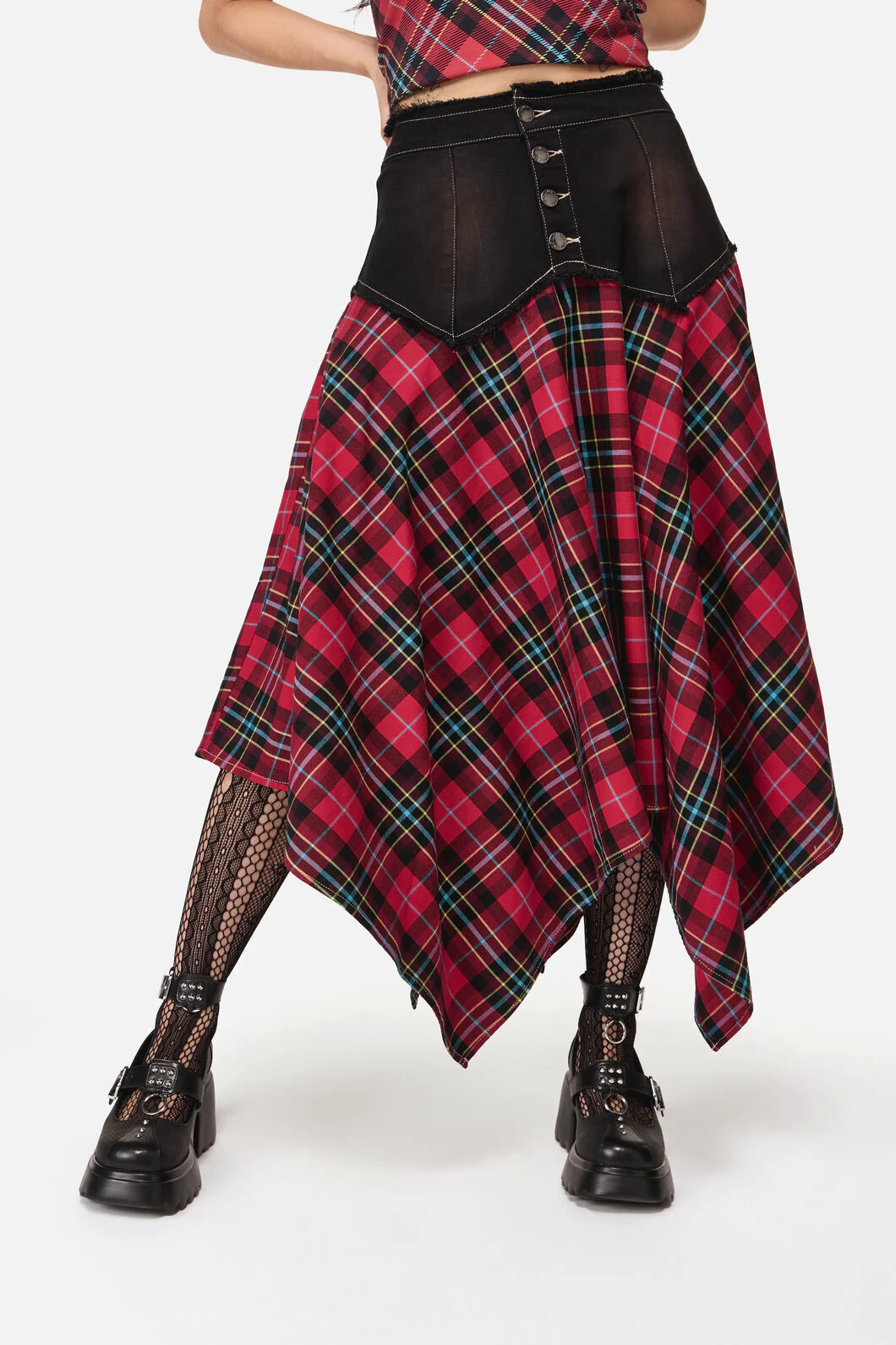 Stop It Tartan Long Skirt - Image 3
