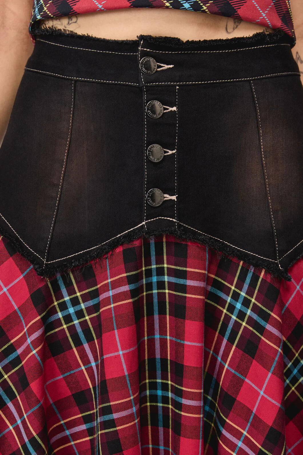 Stop It Tartan Long Skirt - Image 6