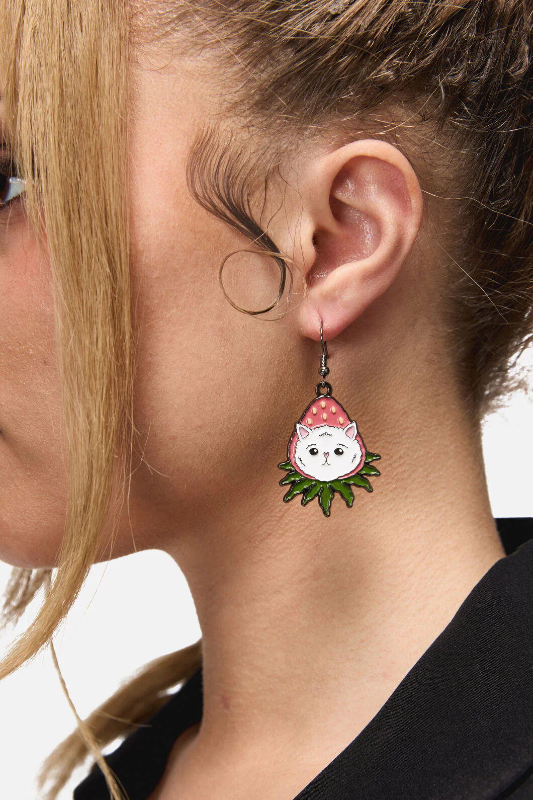 Strawberry Cat Earrings - Image 2