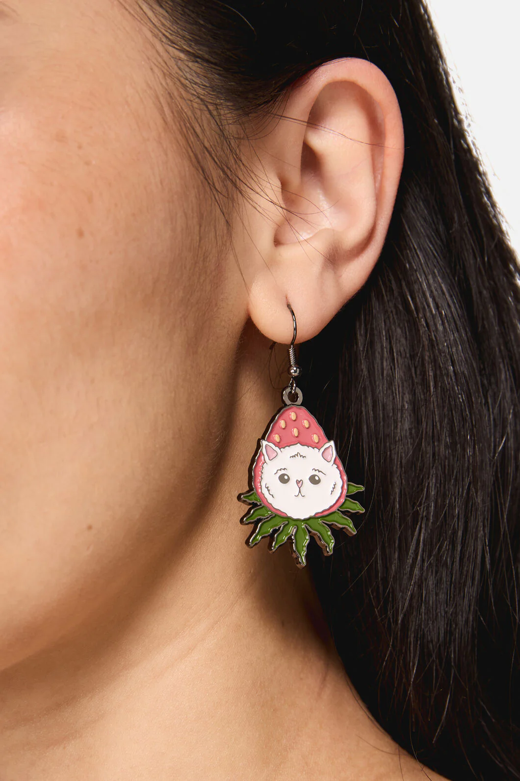 Strawberry Cat Earrings - Image 3