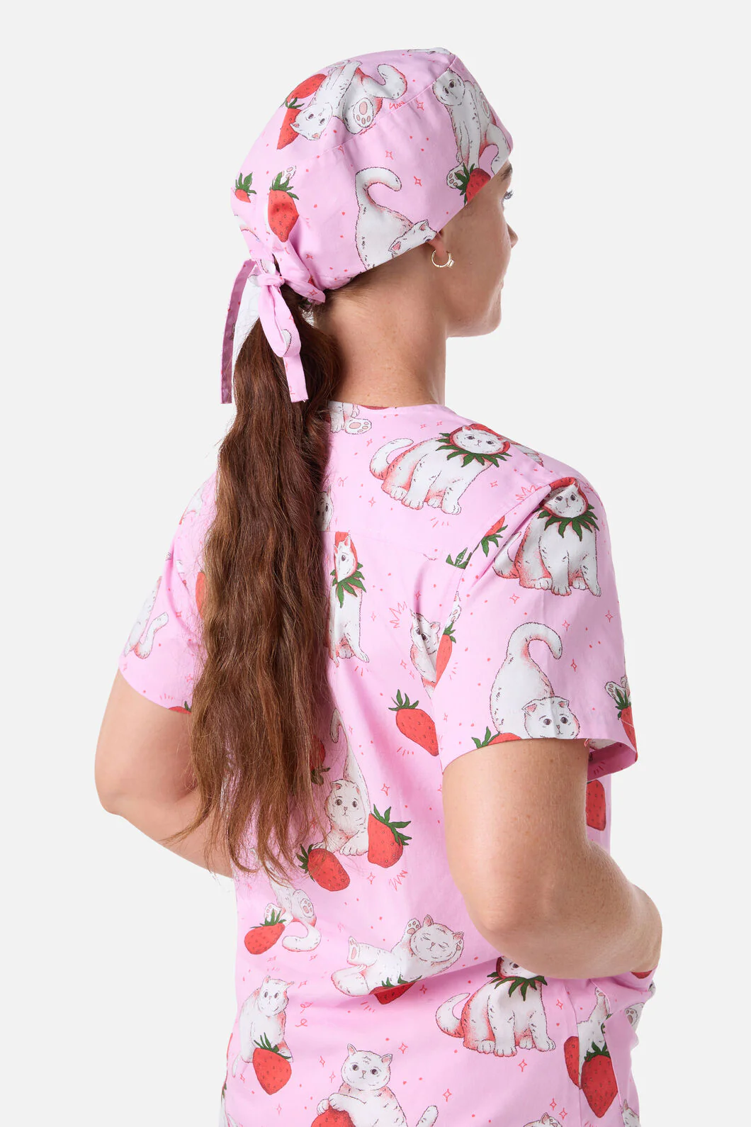 Strawberry Cats Scrub Hat - Image 2