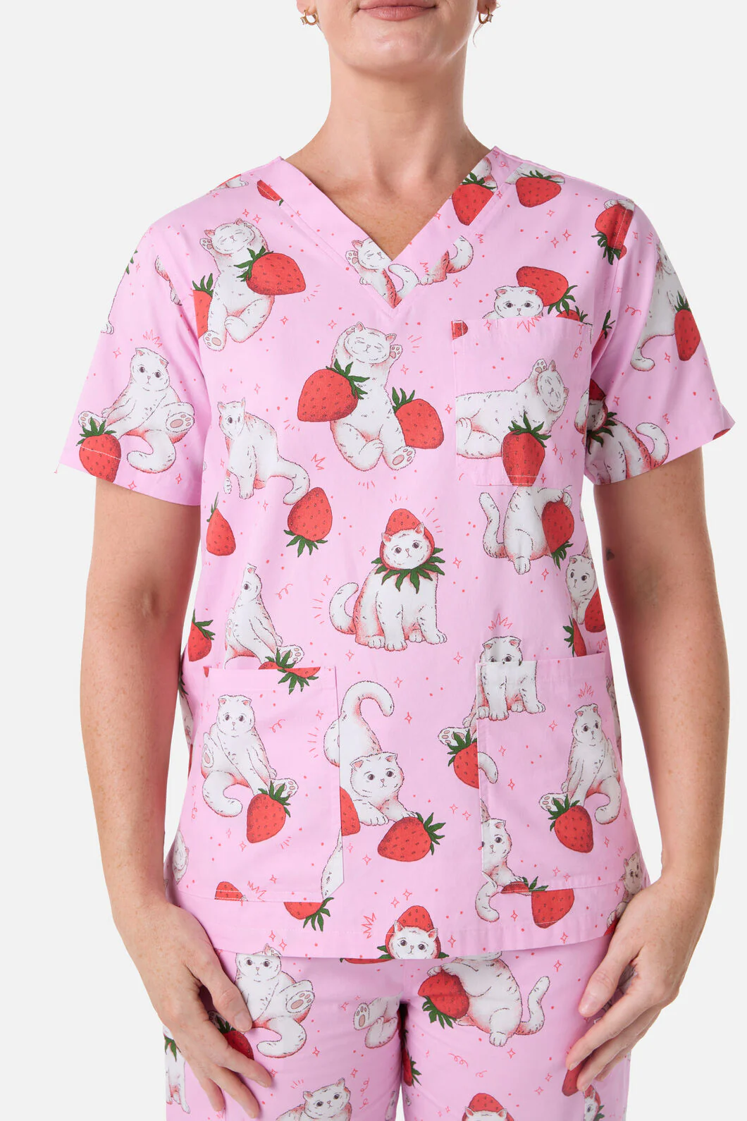 Strawberry Cats Scrub Set - Image 5