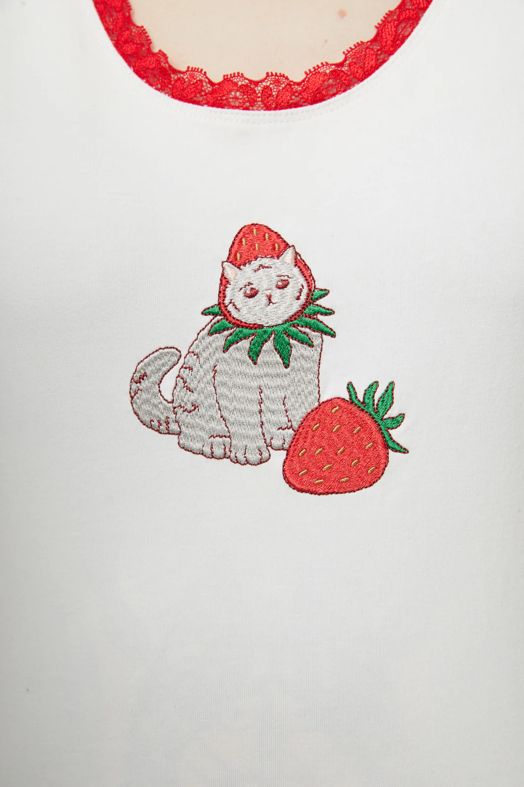 Strawberry Kisses Lace Edge Tank - Image 5
