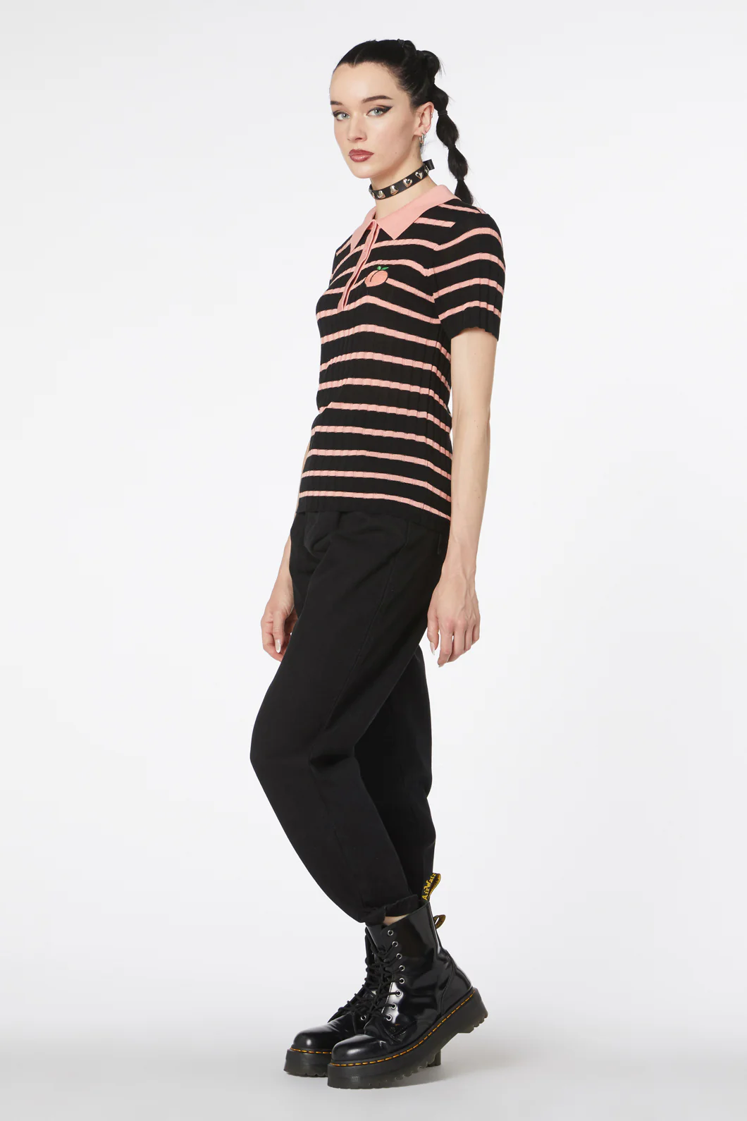 Stripey Peach Collar Knit - Image 3