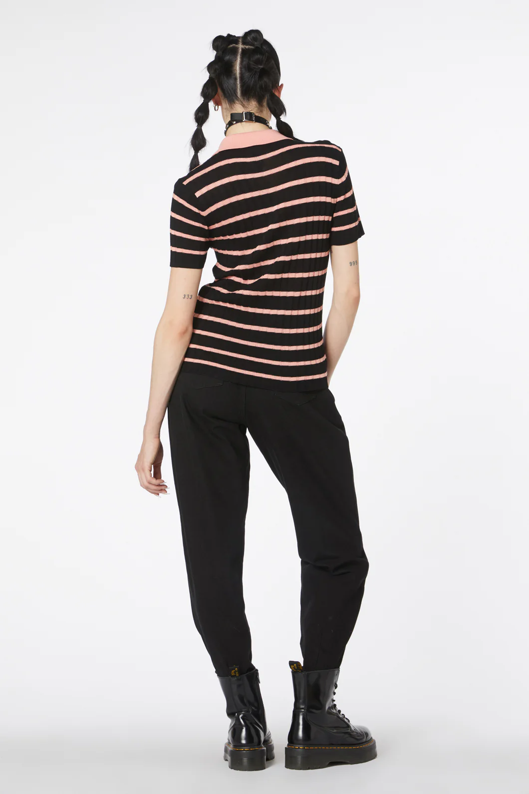 Stripey Peach Collar Knit - Image 4