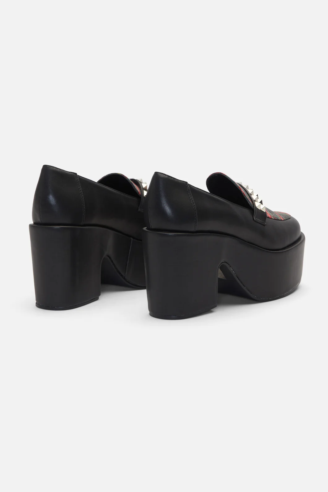 Stud Strap Tartan Loafers - Image 4