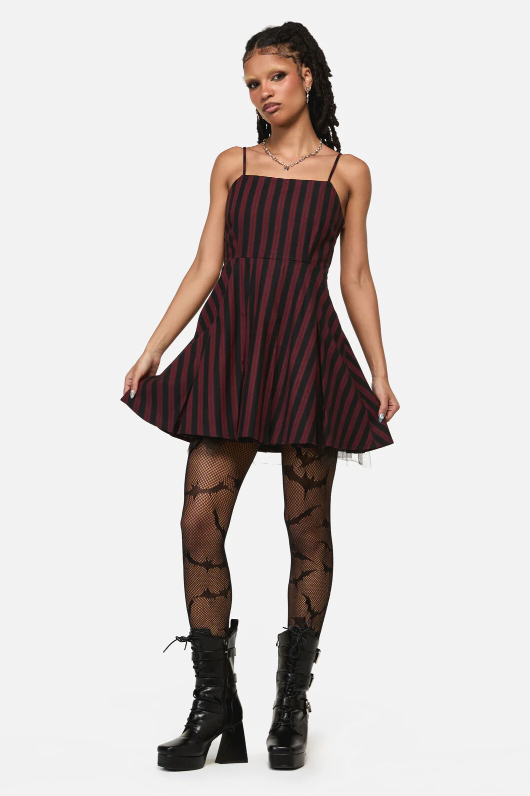 Sucker Pinstripe Goth Dress - Image 2