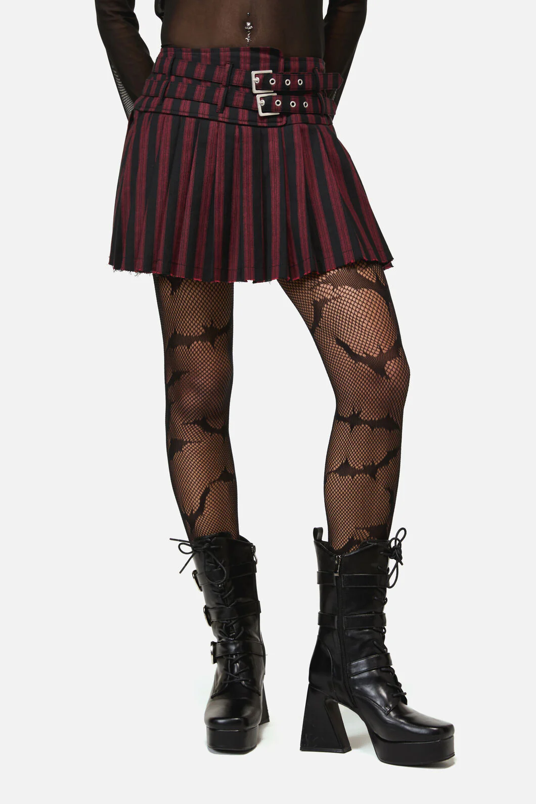 Sucker Pinstripe Goth Skort - Image 4