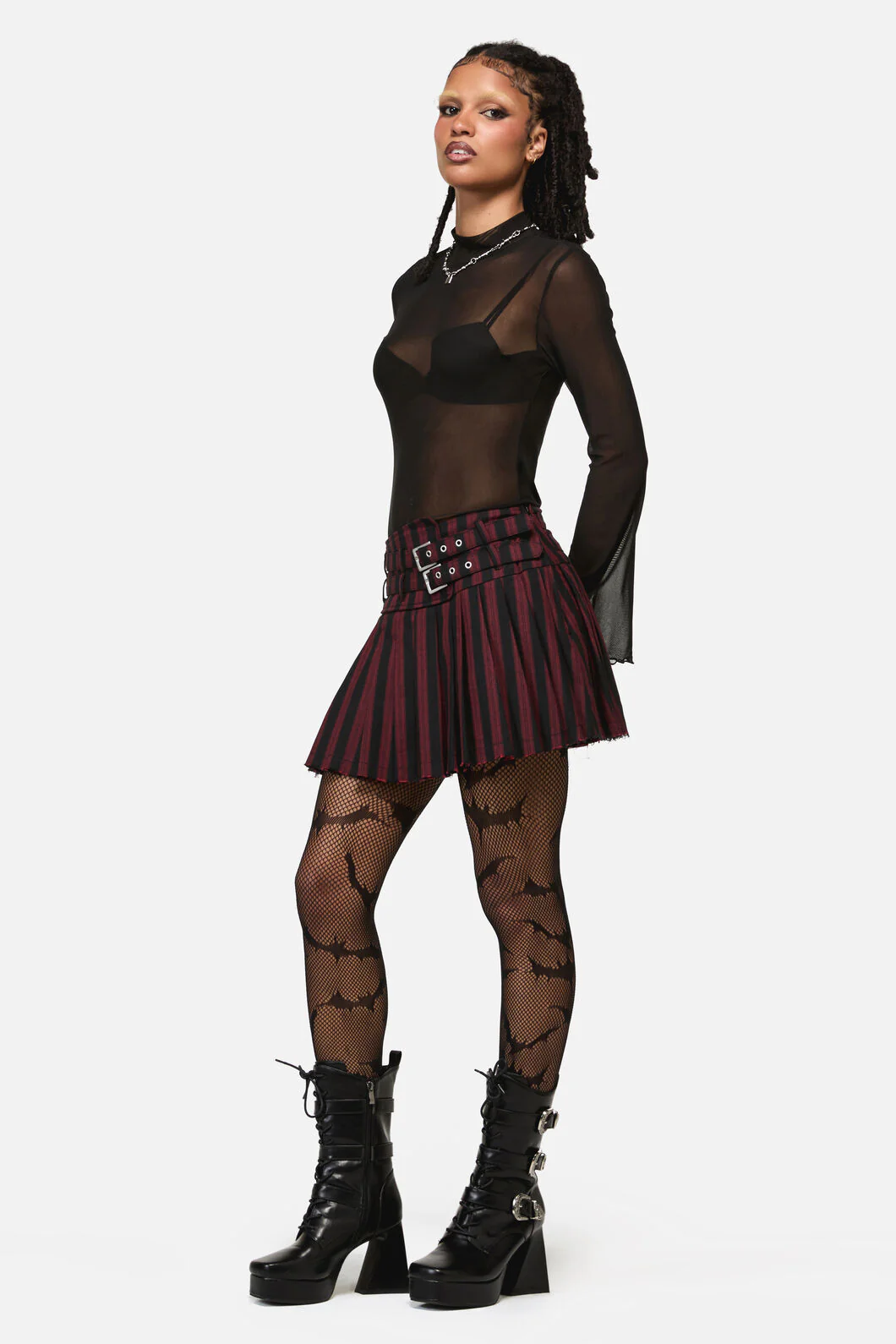 Sucker Pinstripe Goth Skort - Image 5