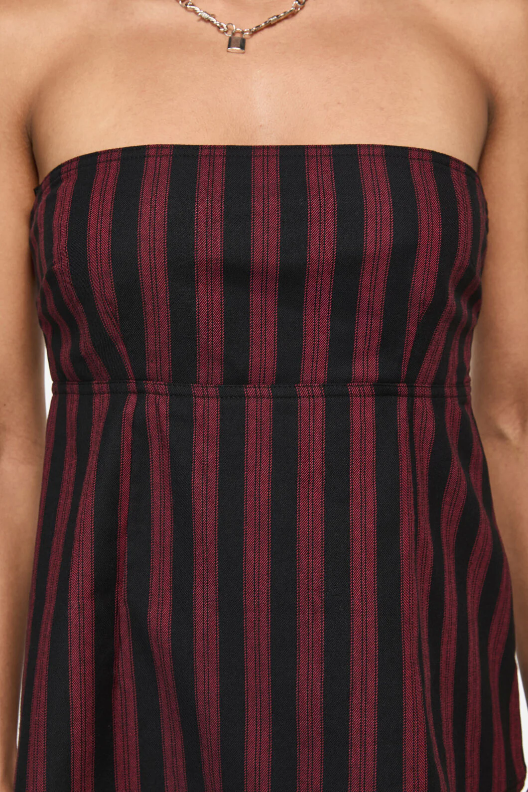 Sucker Pinstripe Strapless Top - Image 5