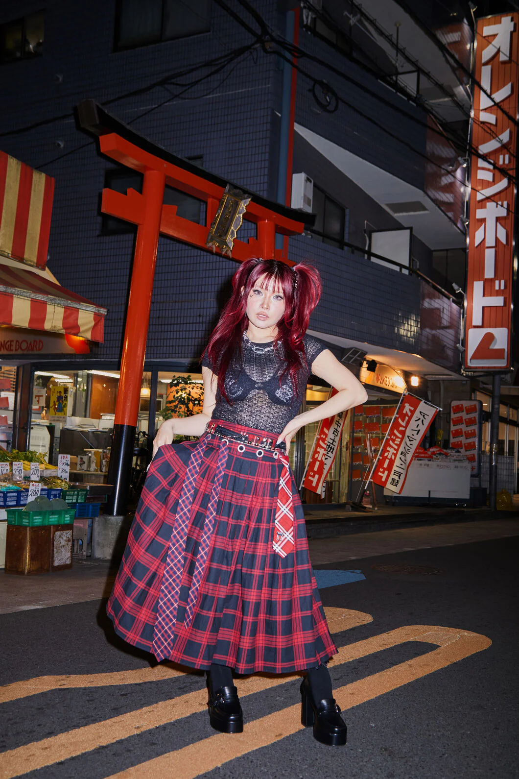 Suffer Punk Tartan Midi Skirt - Image 2