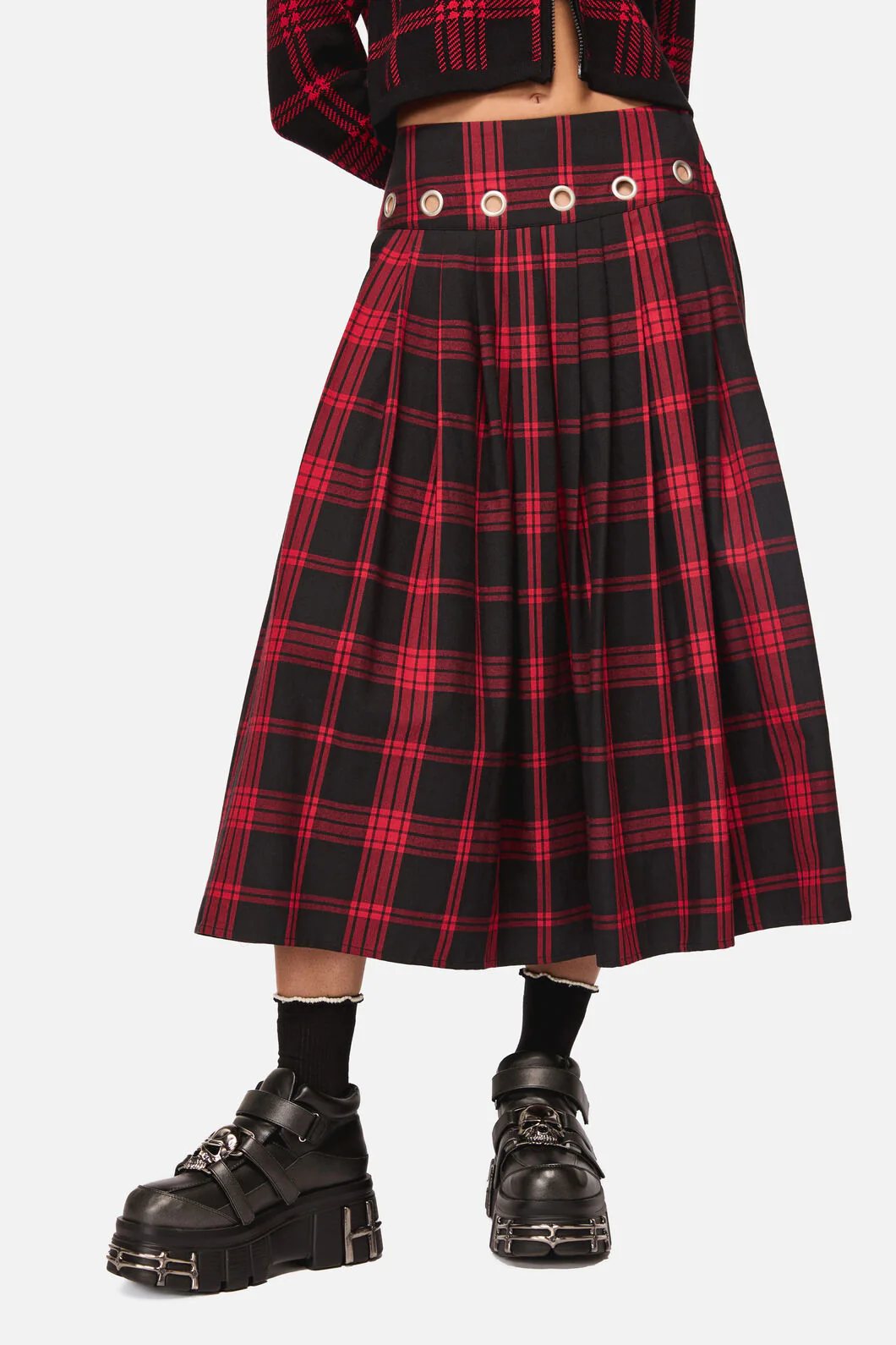 Suffer Punk Tartan Midi Skirt - Image 3