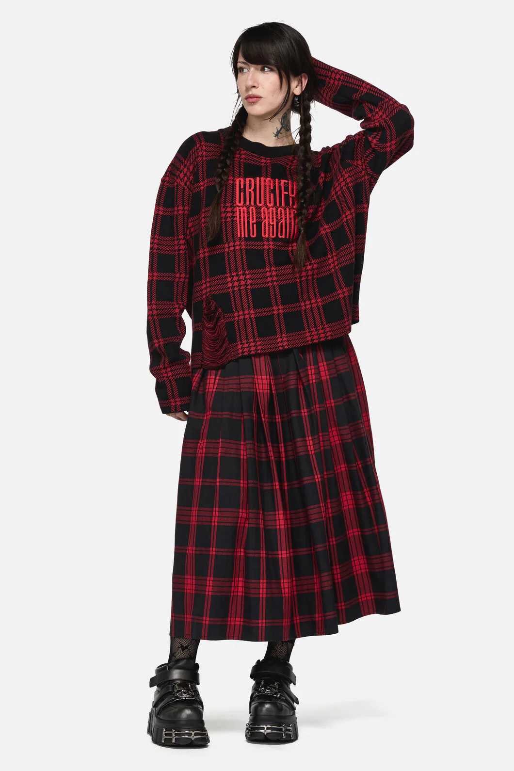 Suffer Tartan Knit Jumper - Image 2