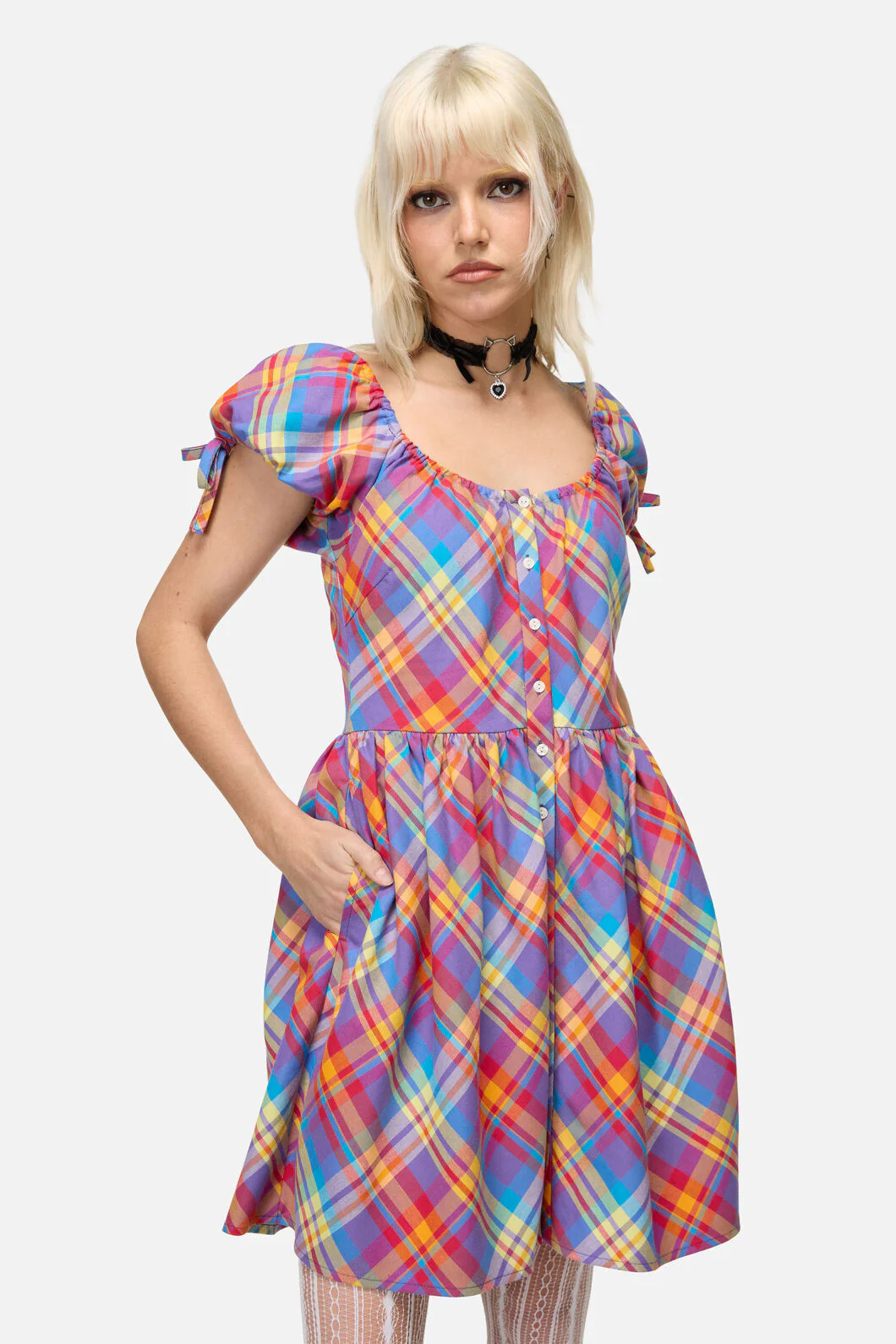 Sunshine Tartan Mini Dress - Image 2
