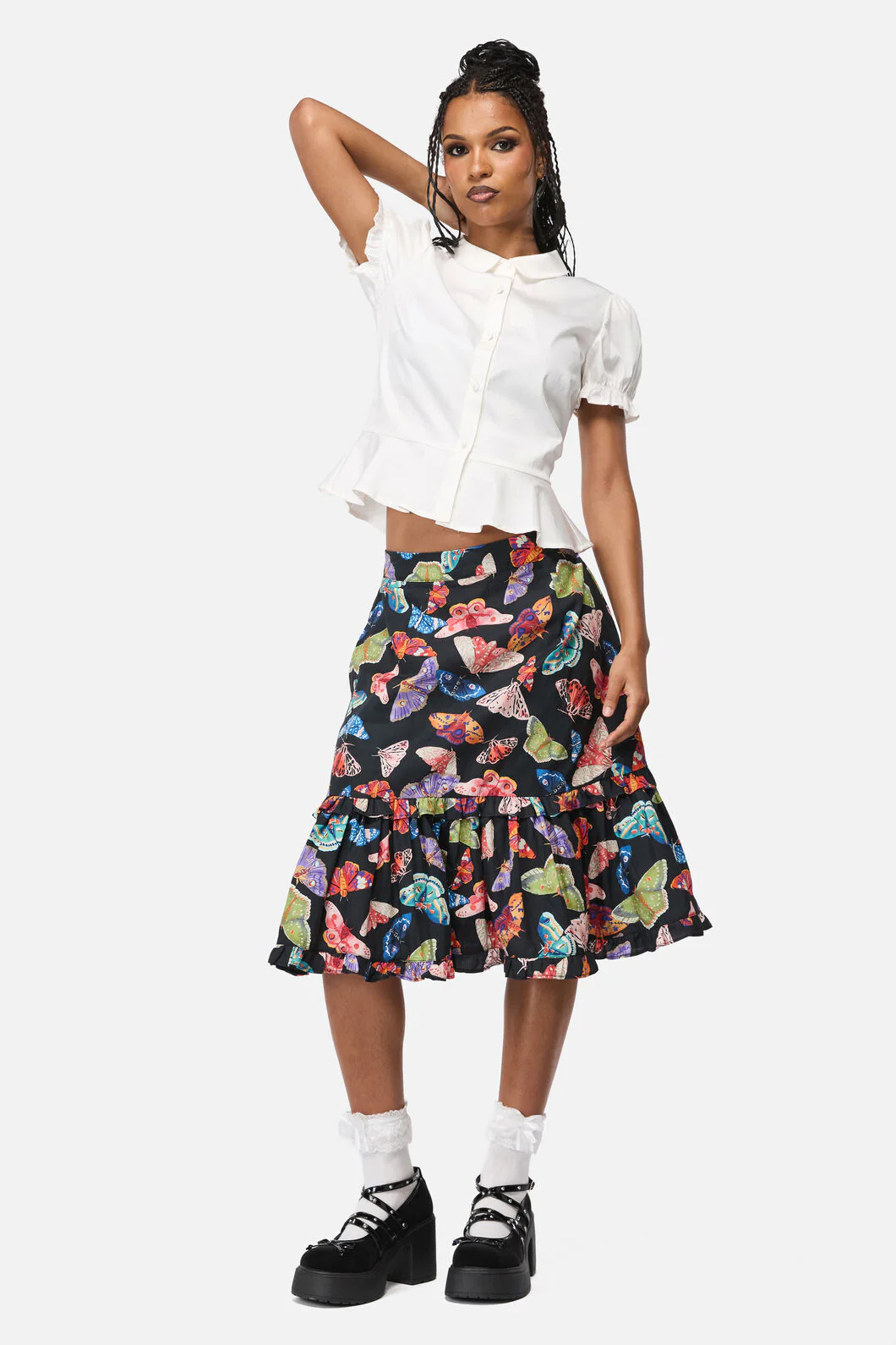 Swarm Goth Midi Skirt