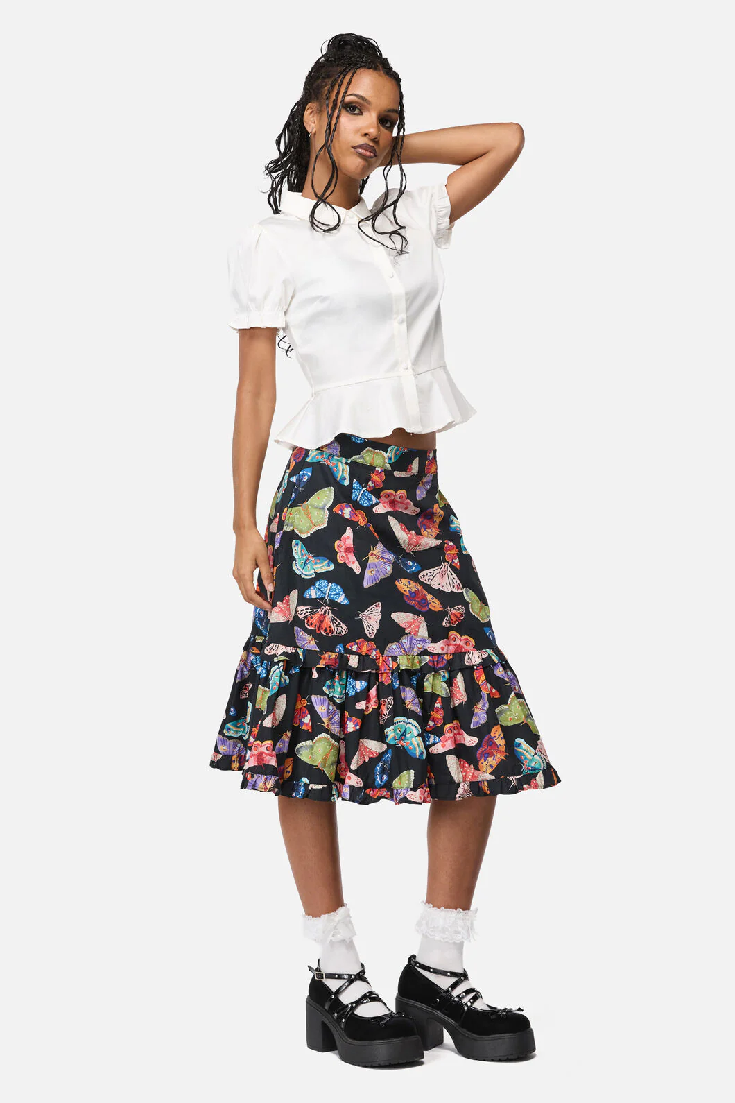Swarm Goth Midi Skirt - Image 3