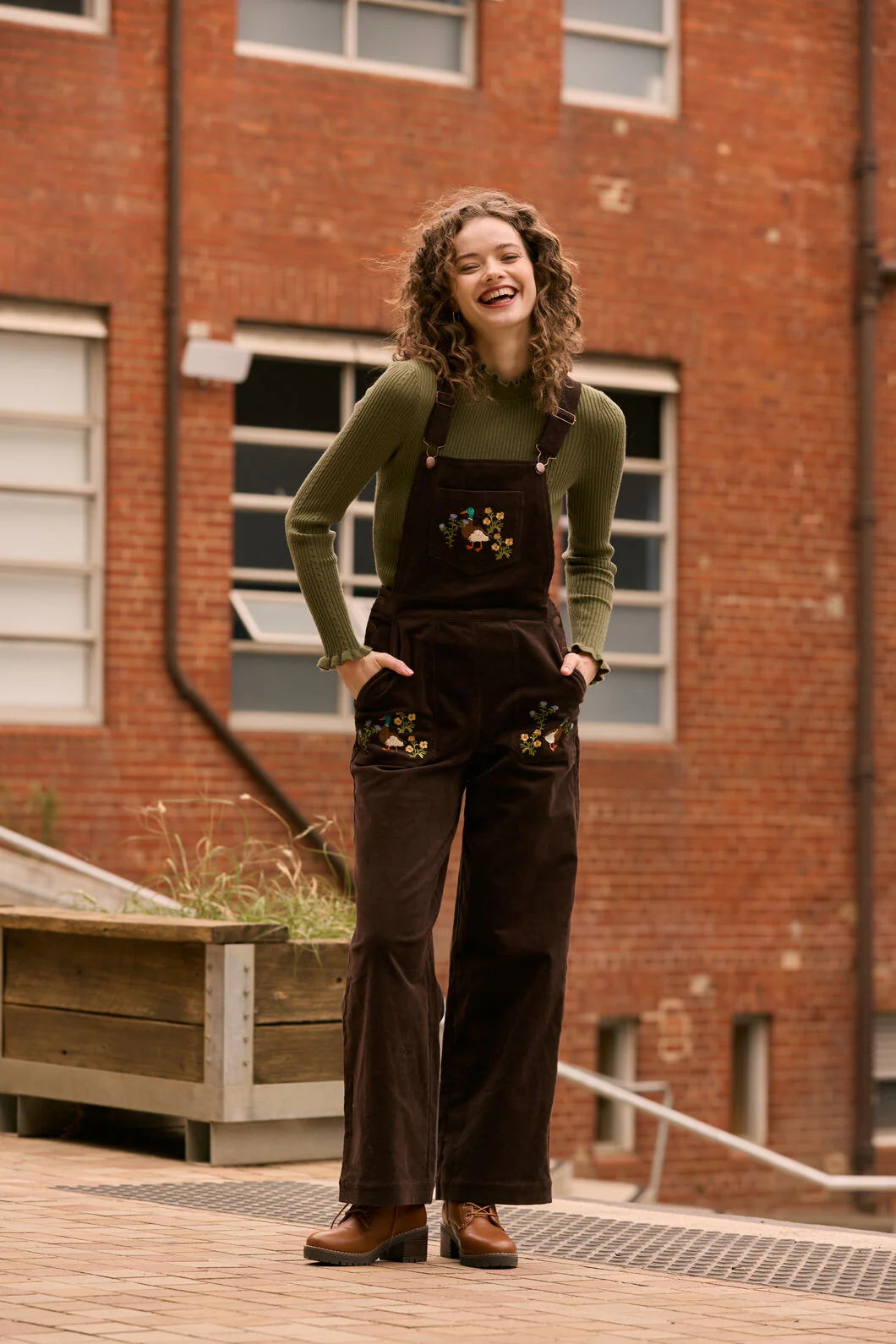 Sweet Ducks Embroidered Cord Overall - Image 2