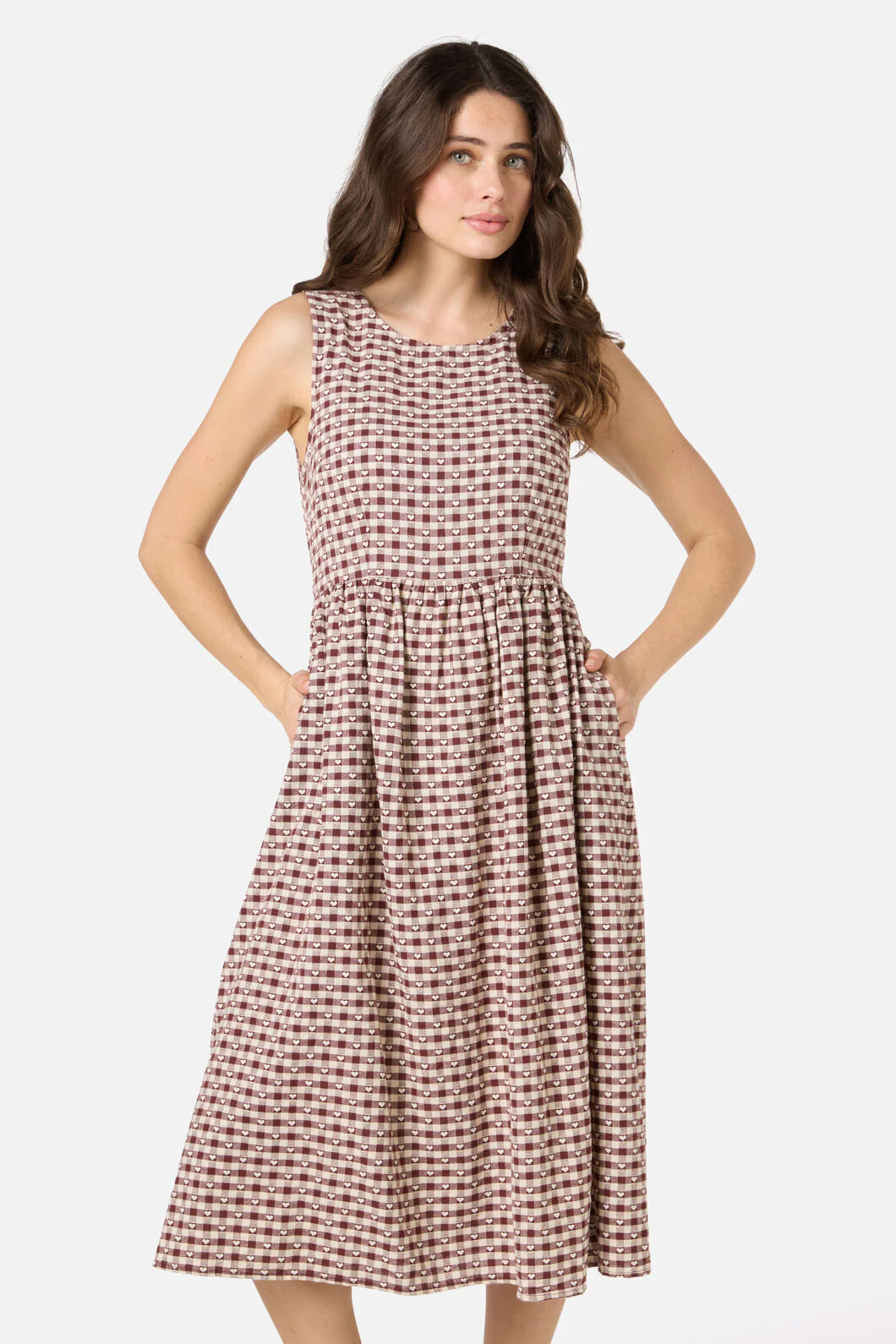Sweetheart Check Midi Dress - Image 4