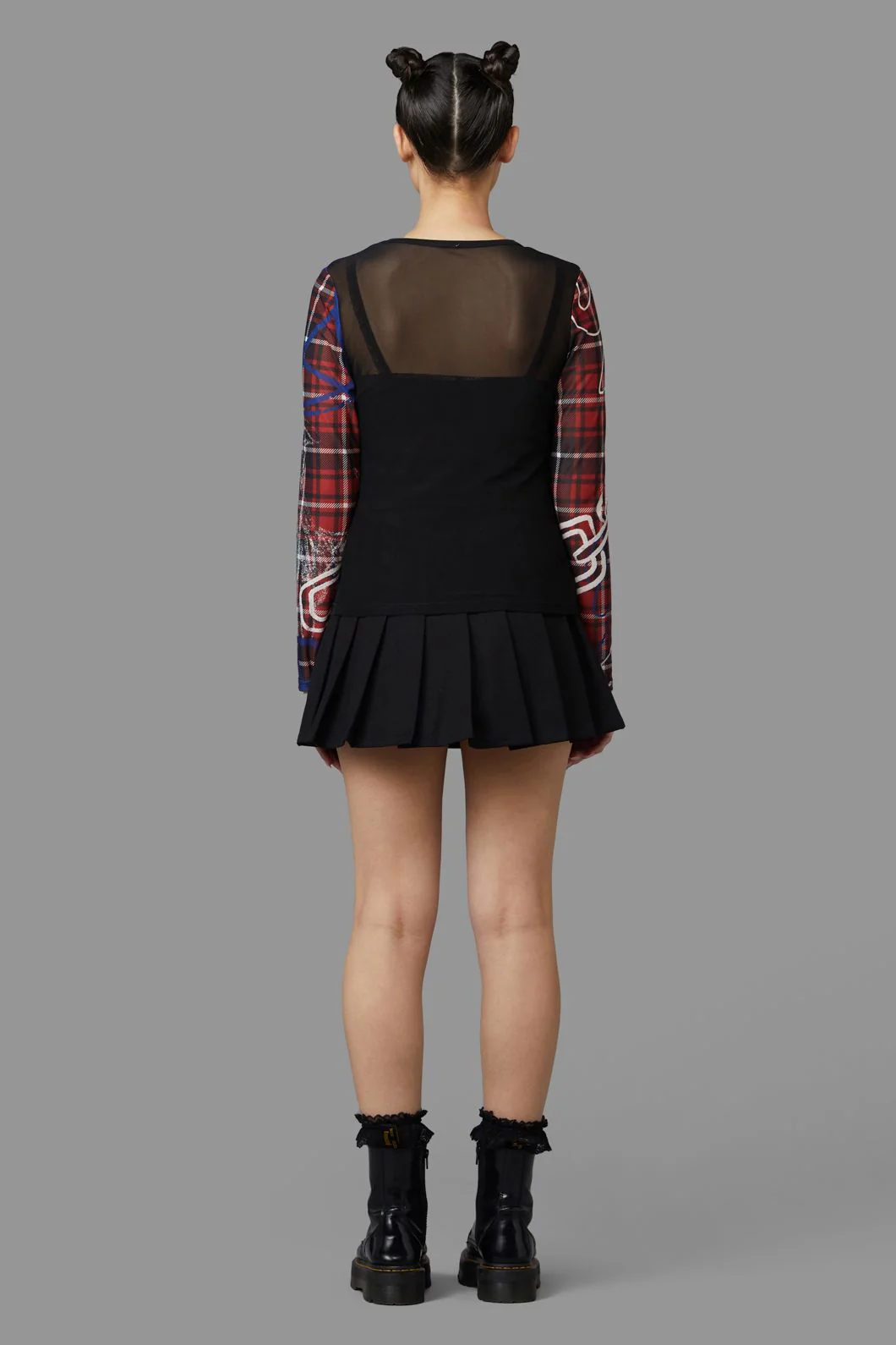 Tag Tartan Grave Mesh Top - Image 3