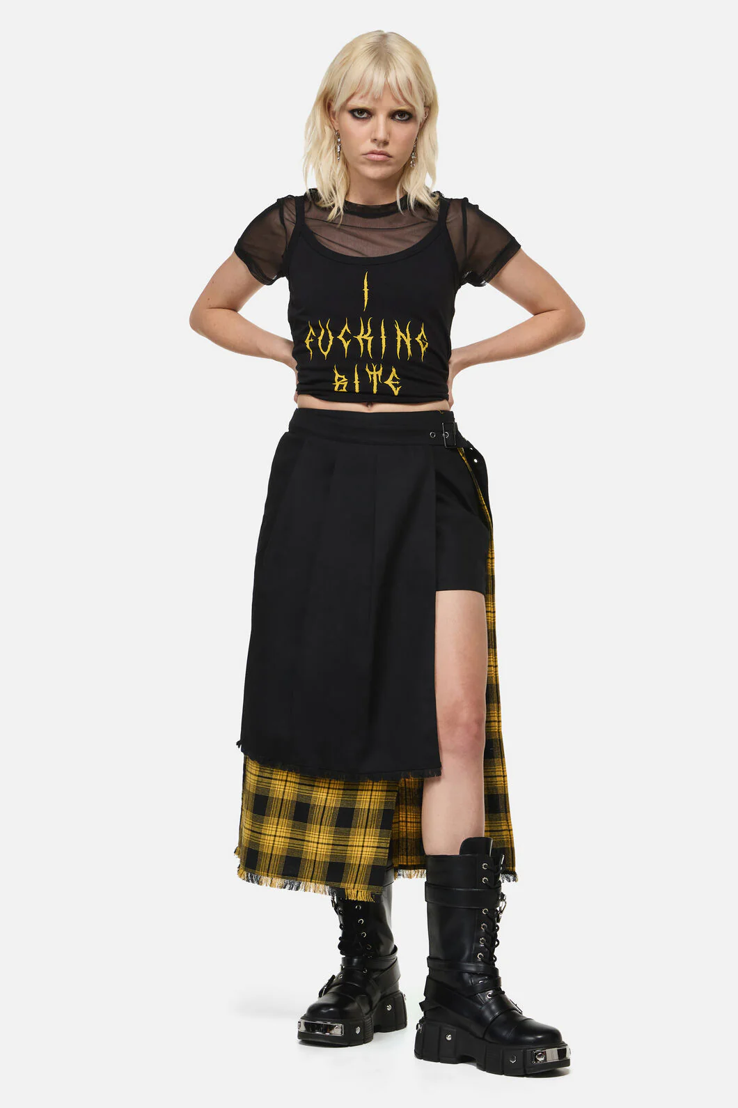 Tai Tartan Punk Midi Skort
