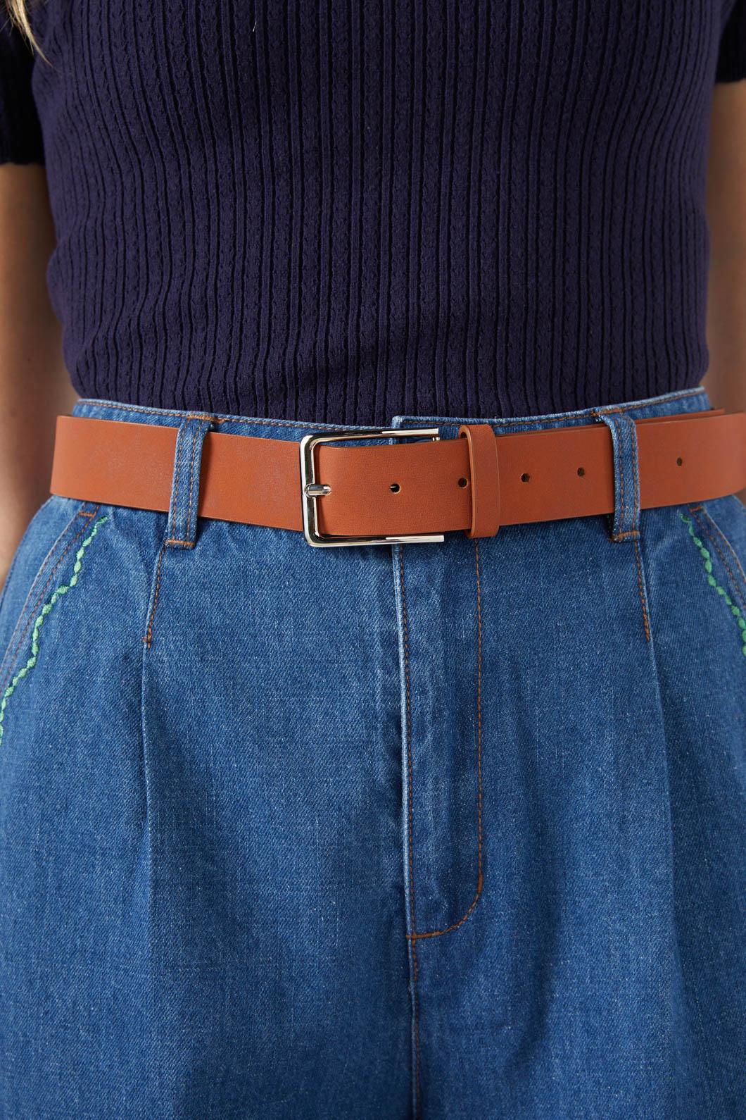 Tan Faux Nubuck Belt - Image 2
