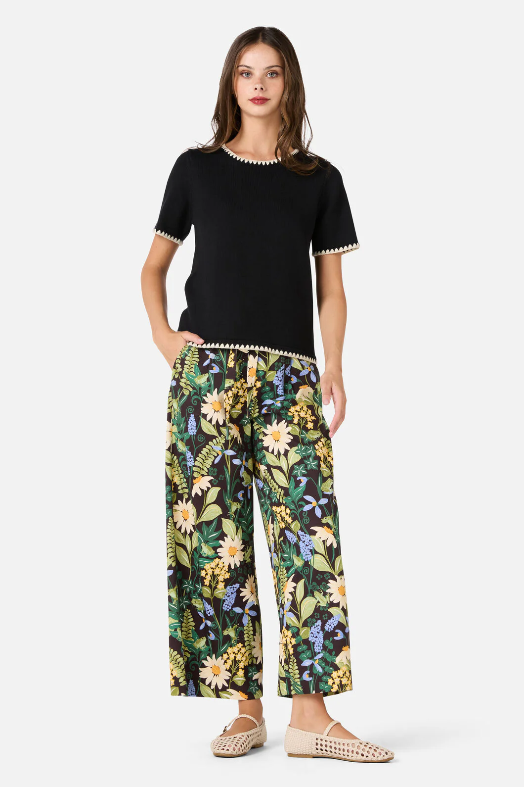 Tess Blanket Stitch Knit Top
