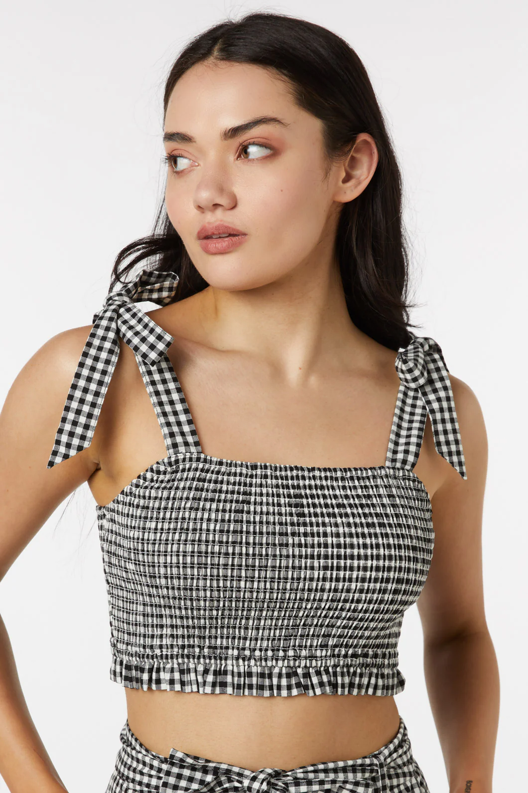 Tessa Check Shirred Top - Image 6