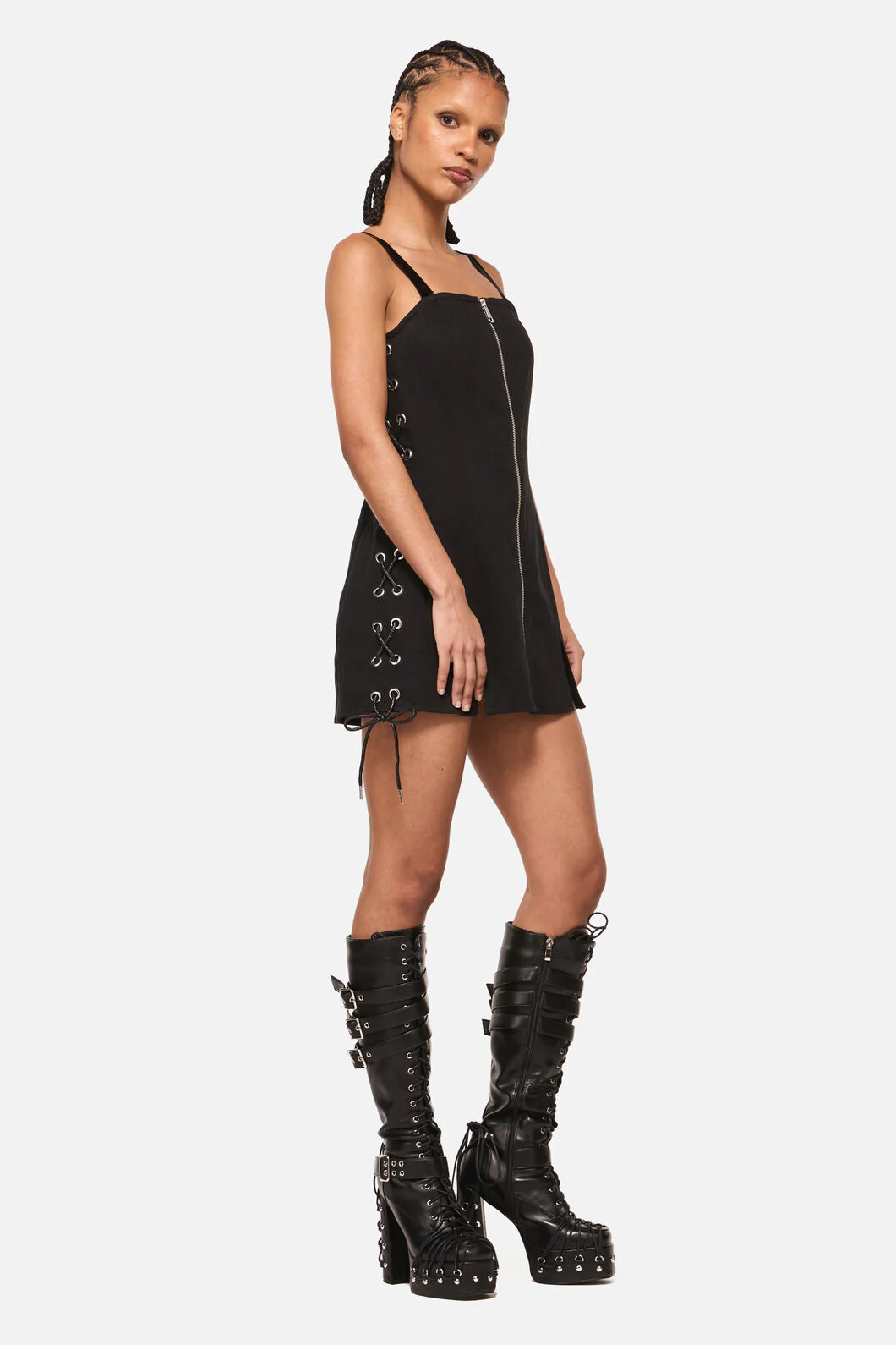 Thunder Denim Zip Mini Dress - Image 5