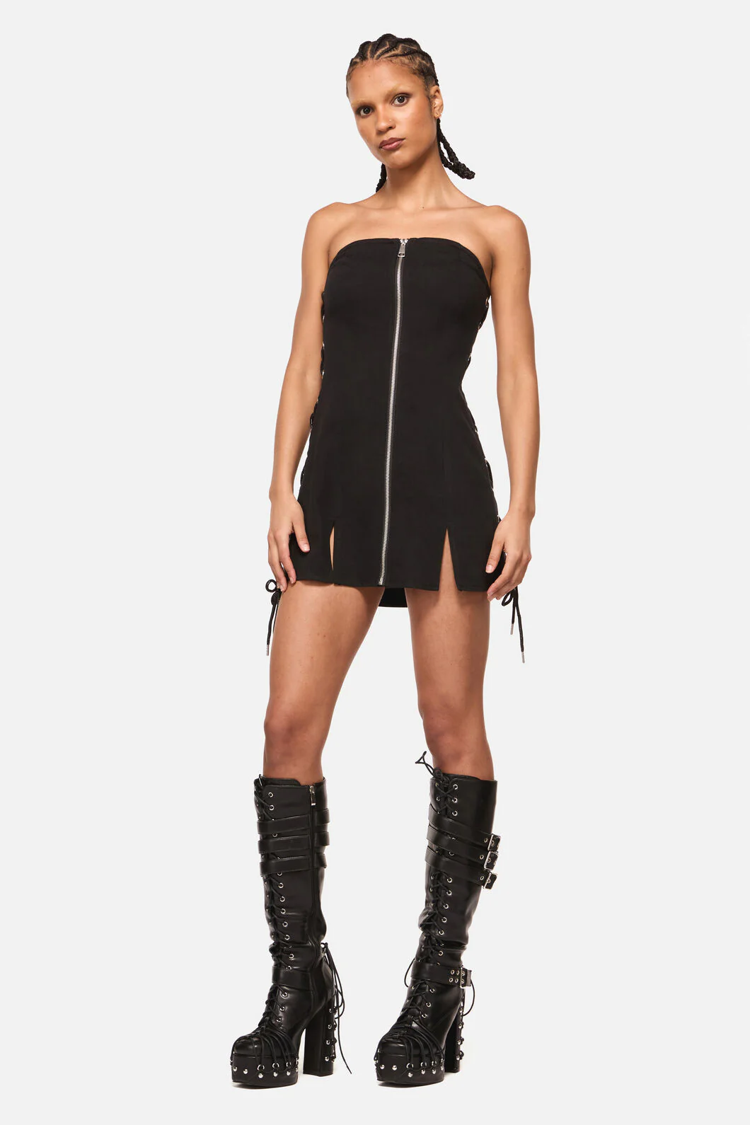 Thunder Denim Zip Mini Dress - Image 7