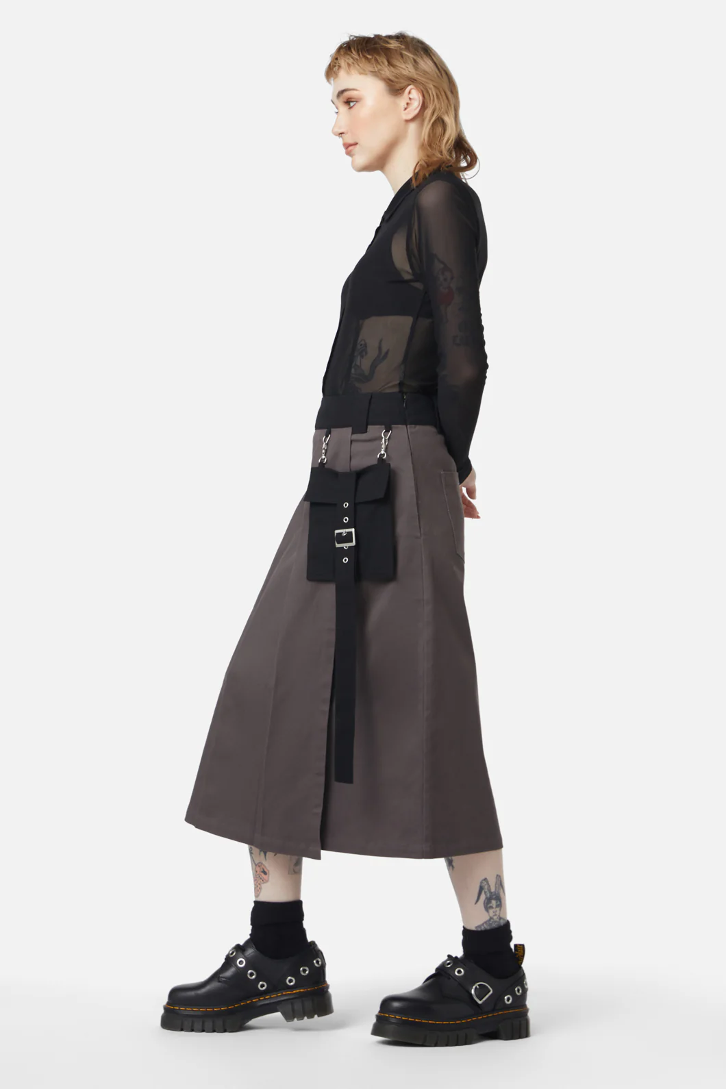 Time & Date Pleated Unisex Skirt - Image 3