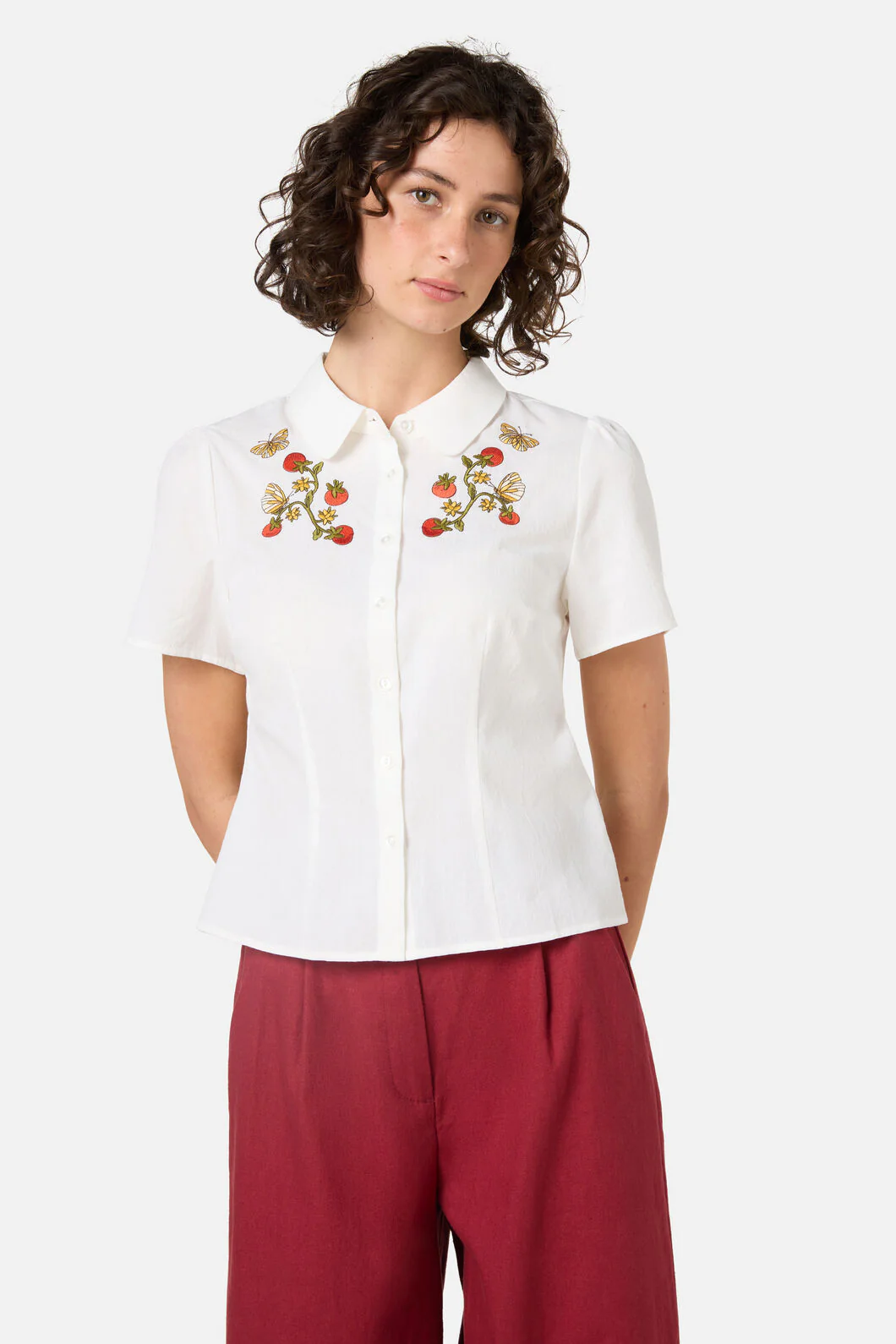 Tomatoes Embroidered Blouse - Image 2
