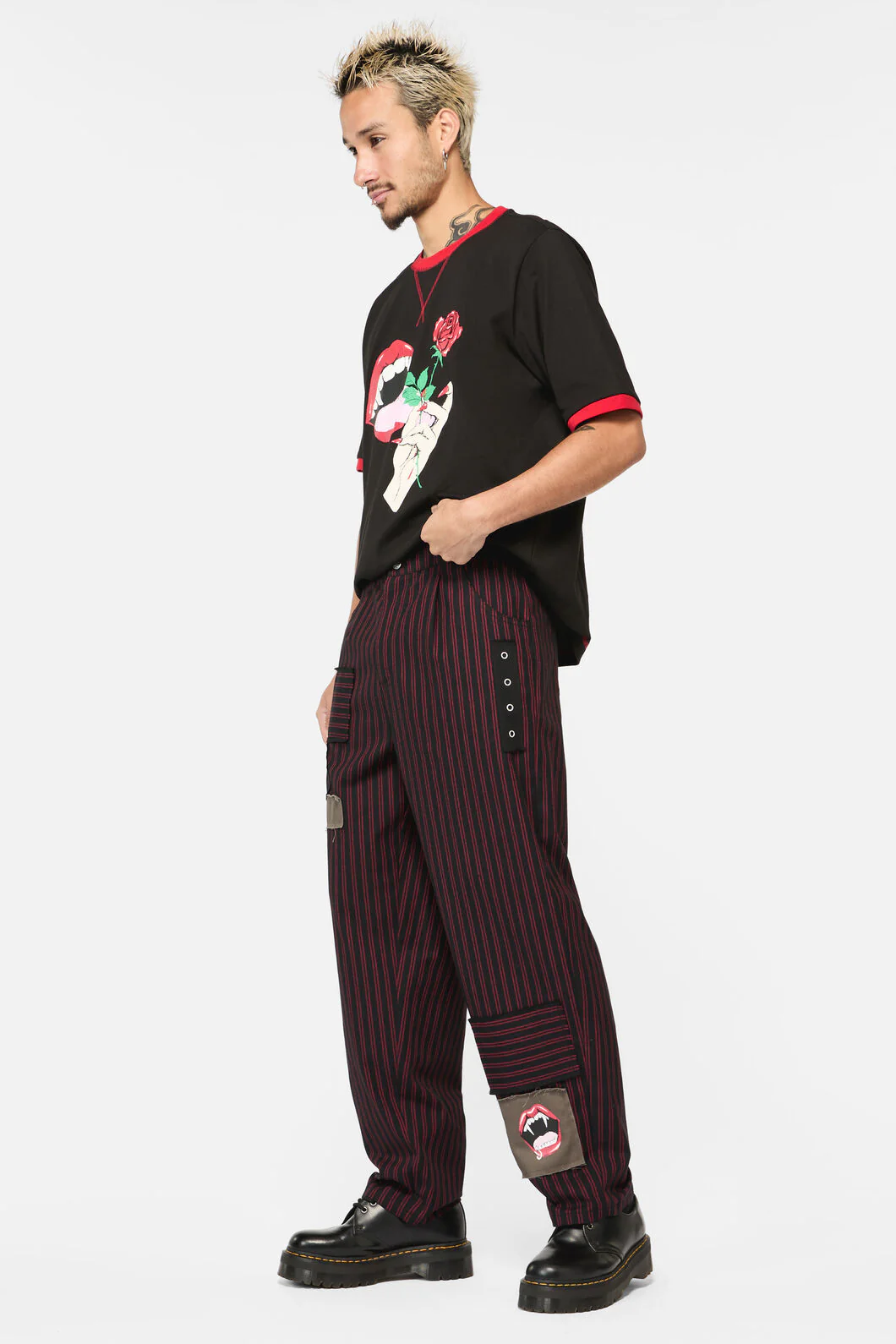 Undead Pin Stripe Patch Pants - Image 3