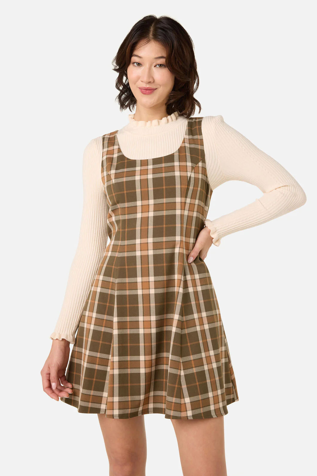 Vera Check Mini Dress - Image 2