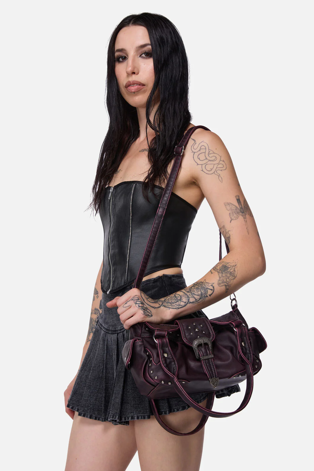 Vintage Buckle & Stud Bag - Image 2