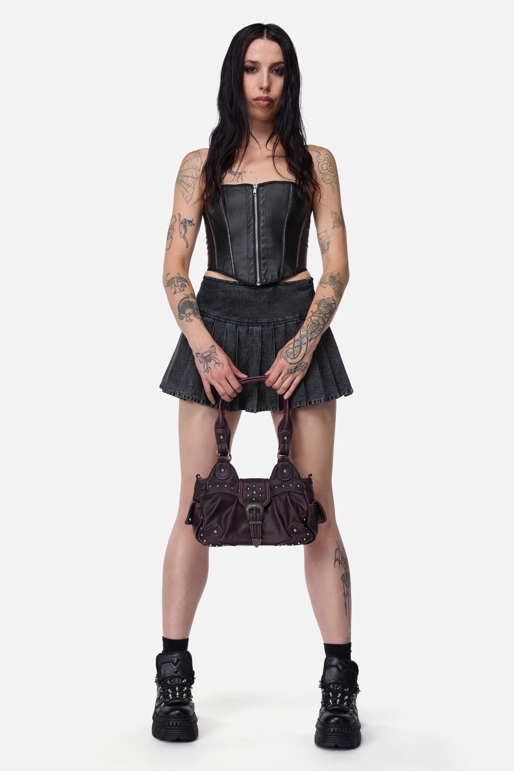Vintage Buckle & Stud Bag - Image 3
