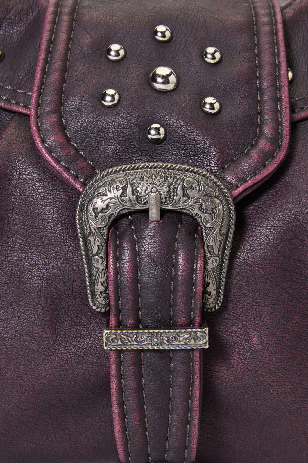 Vintage Buckle & Stud Bag - Image 8