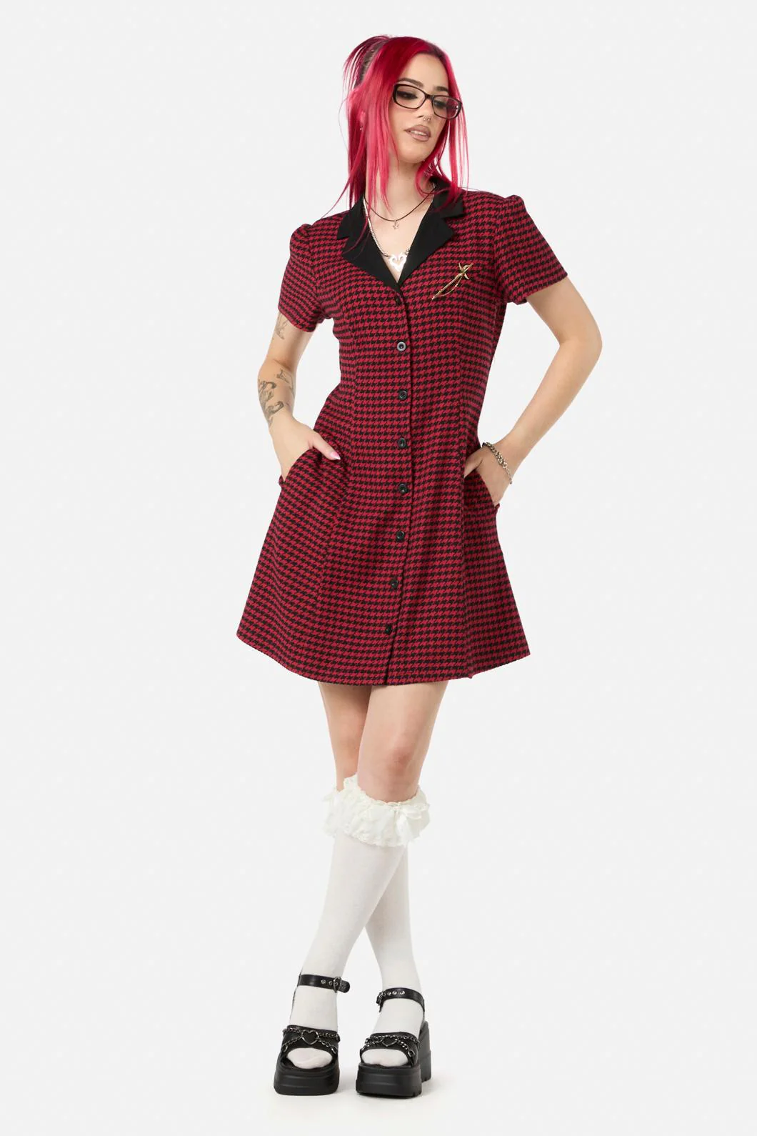 Virtue Houndstooth Dress - Image 2