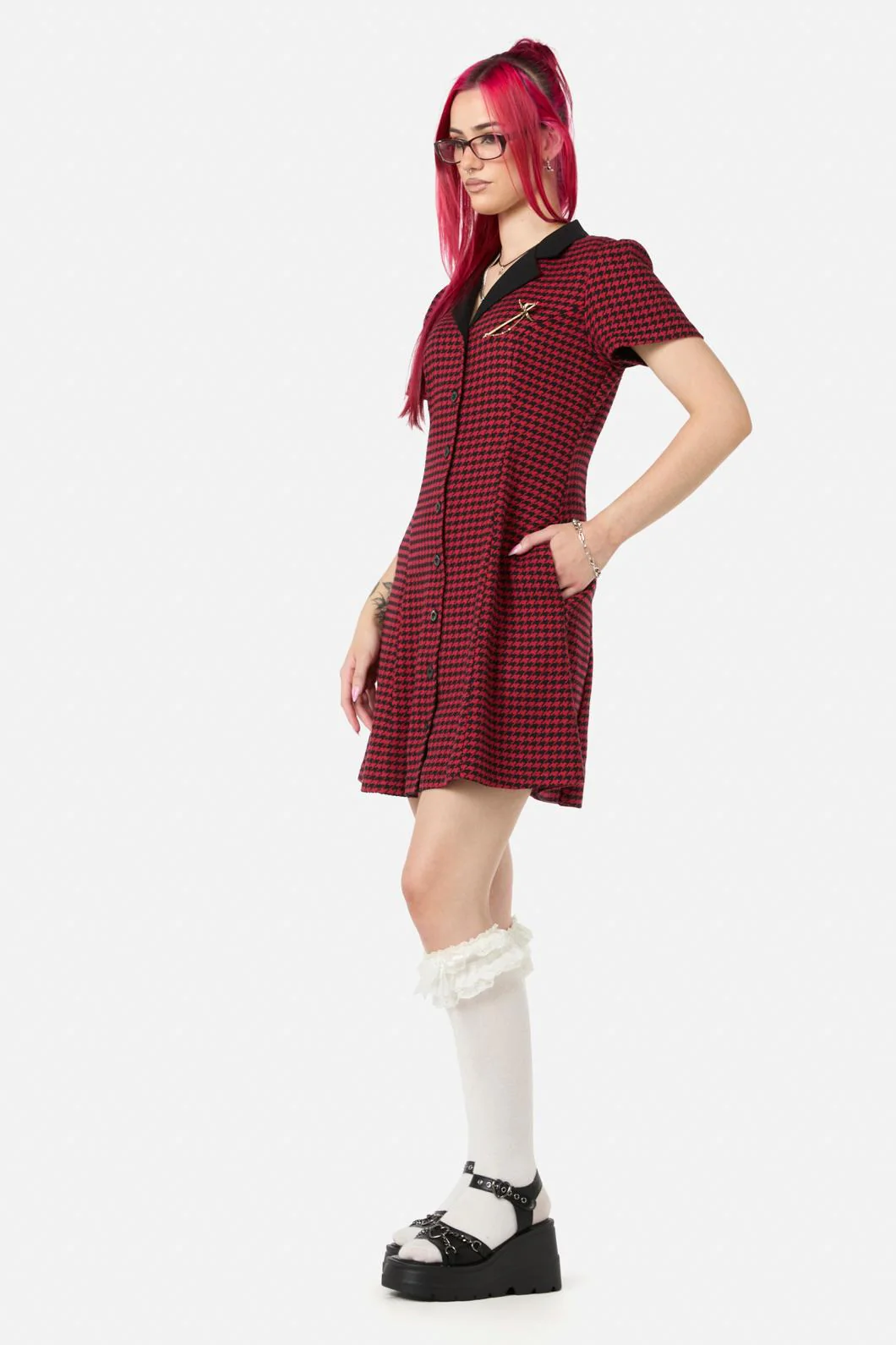 Virtue Houndstooth Dress - Image 3