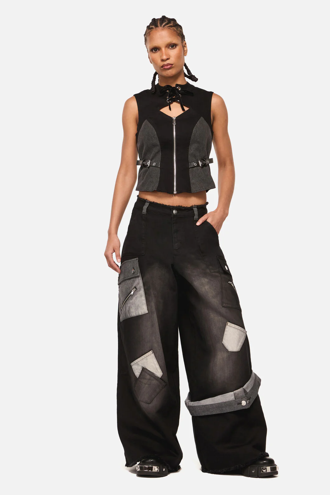 Vixi Denim Zip Cyber Corset