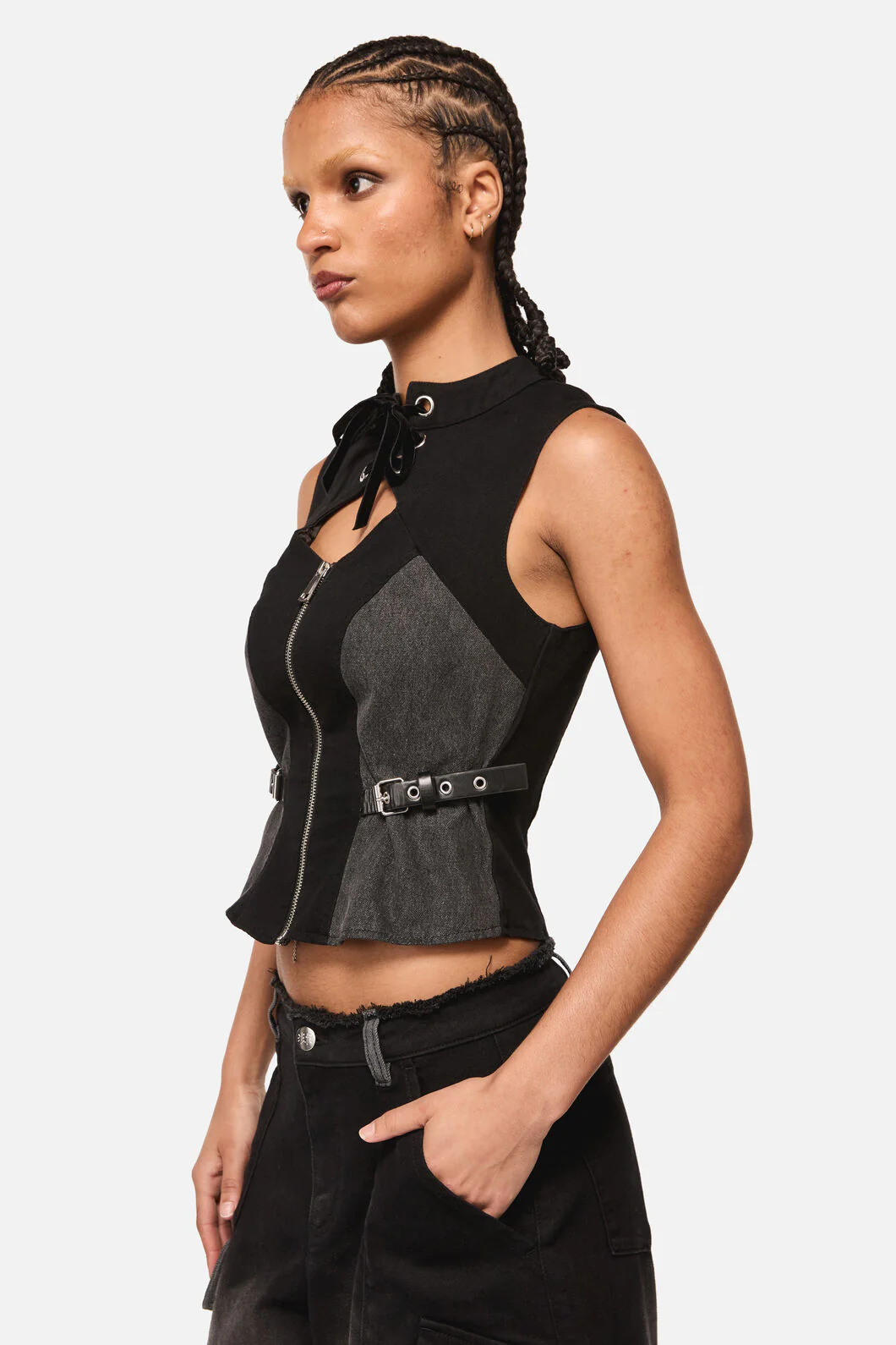 Vixi Denim Zip Cyber Corset - Image 3