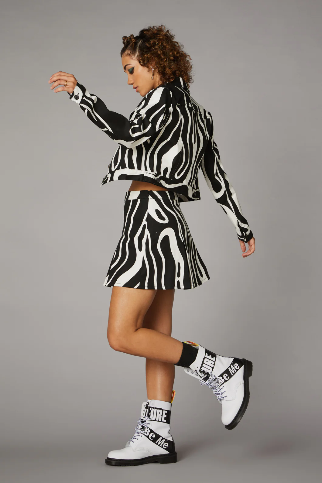 Warped Geo Print Jacket - Image 4