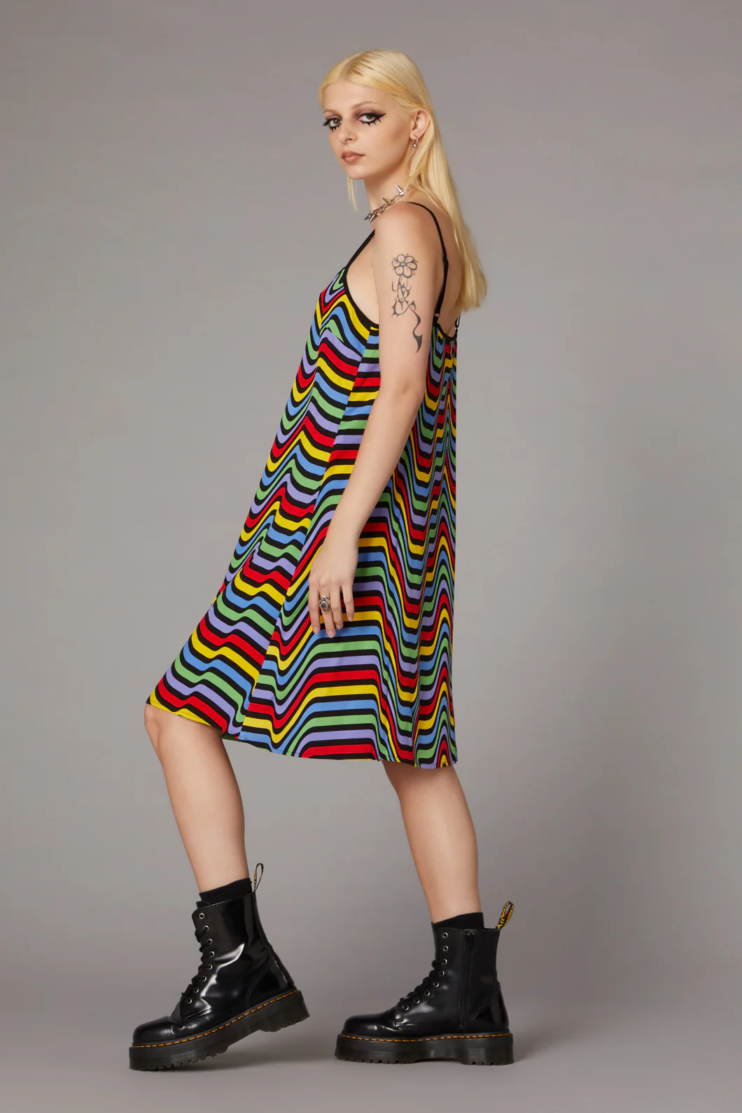 Warped Print Dress - Image 3