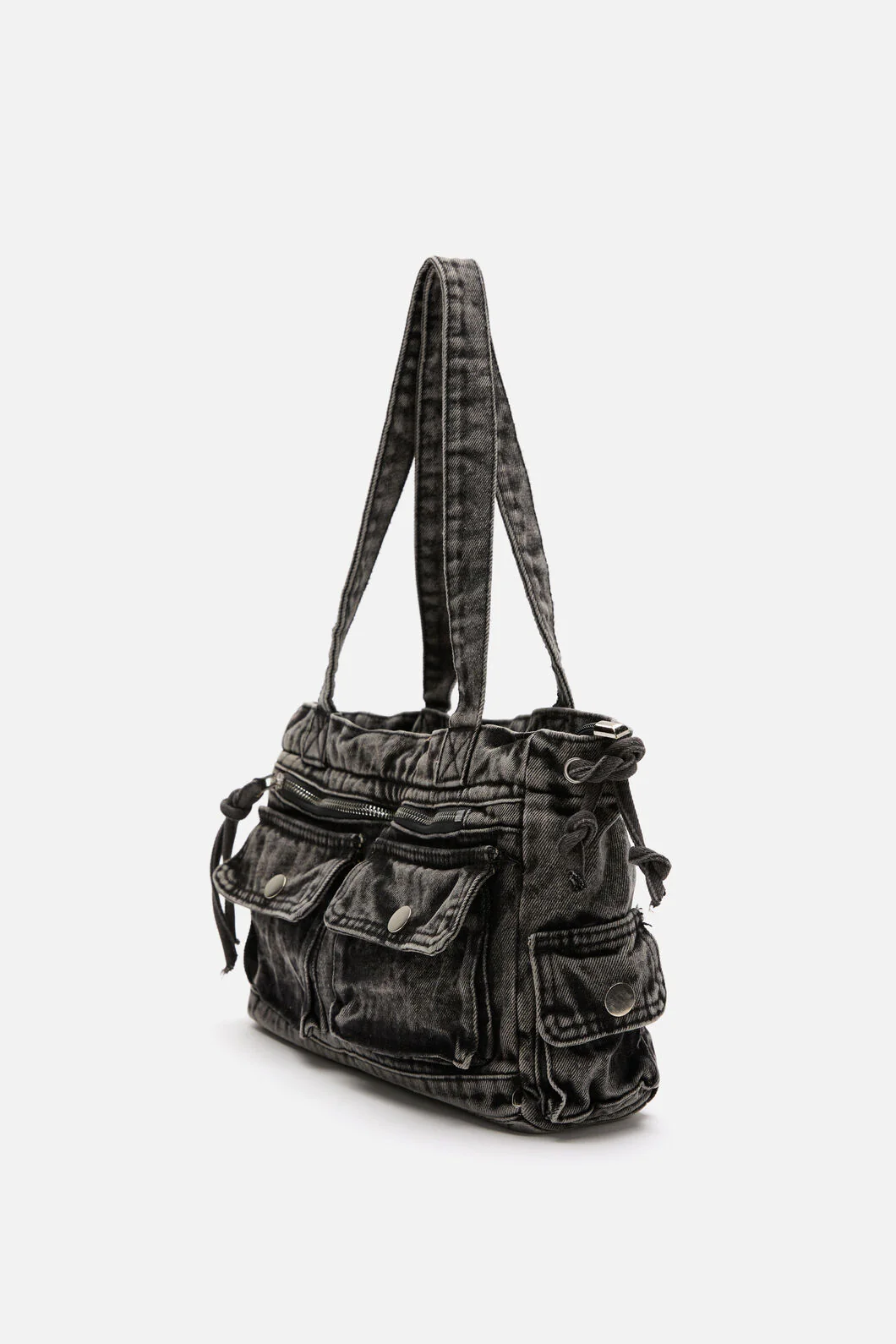 Washed Denim Shoulder Bag - Image 3